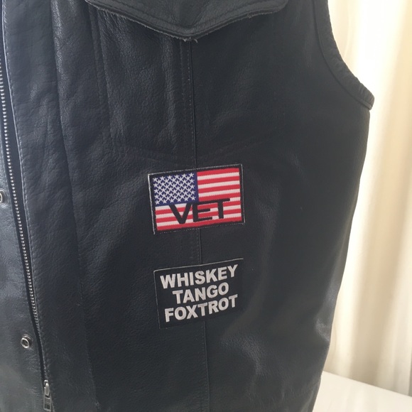 Leather Biker Vest - Picture 5 of 15